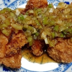 油淋鶏(ユーリンチー)鶏のから揚げ ネギ香味たれ